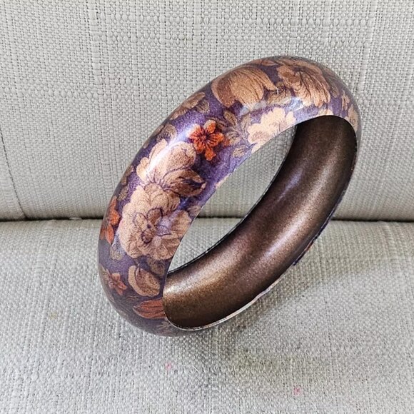 Fashion Wrist Band Cuff Band Bangle Style Bracelet Purple Tone Wrist Jewelry - Picture 8 of 10